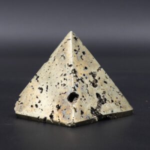 50MM Gold Pyrite Crystal Pyramid: Natural Healing Stone Decor