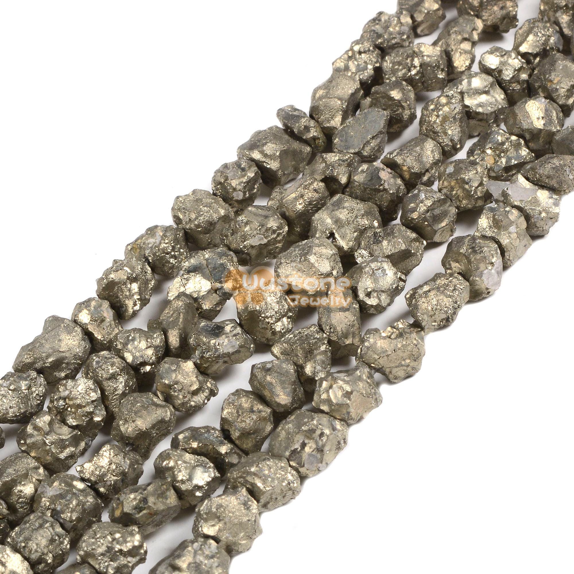 9mm Raw Nuggets Pyrite Irregular Freeform Loose Beads Jewelry Making 15.5-16"
