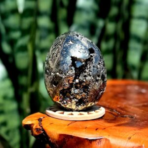 Pyrite Egg W / Stand - For Manifesting Wealth & Abundance - Pyrite Crystal - Prosperity Crystal