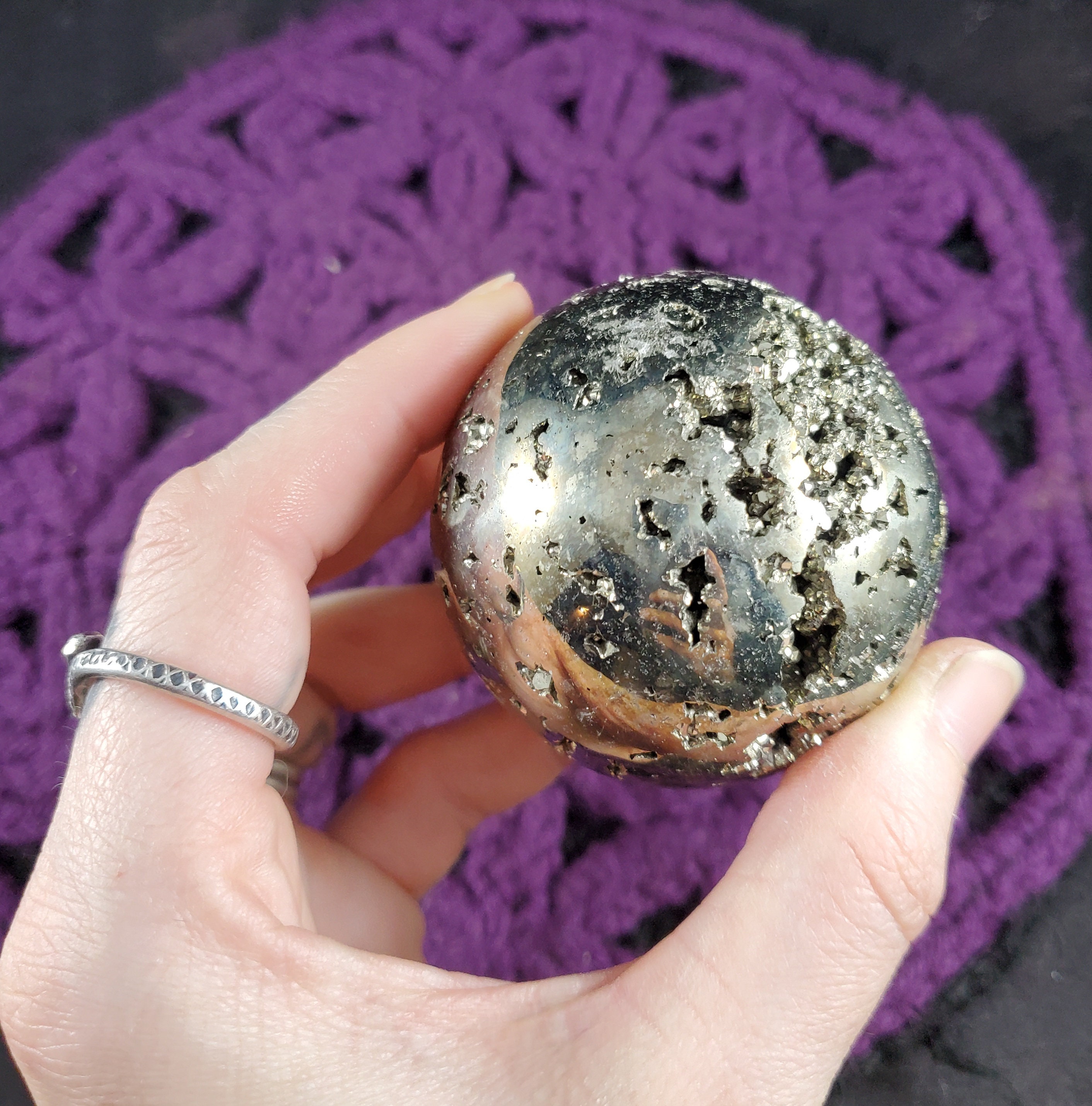 Large Pyrite Sphere 55mm Crystal Ball Stone Polished Unique Natural High Quality Peru Shiny Fools Gold Choose Your Stand