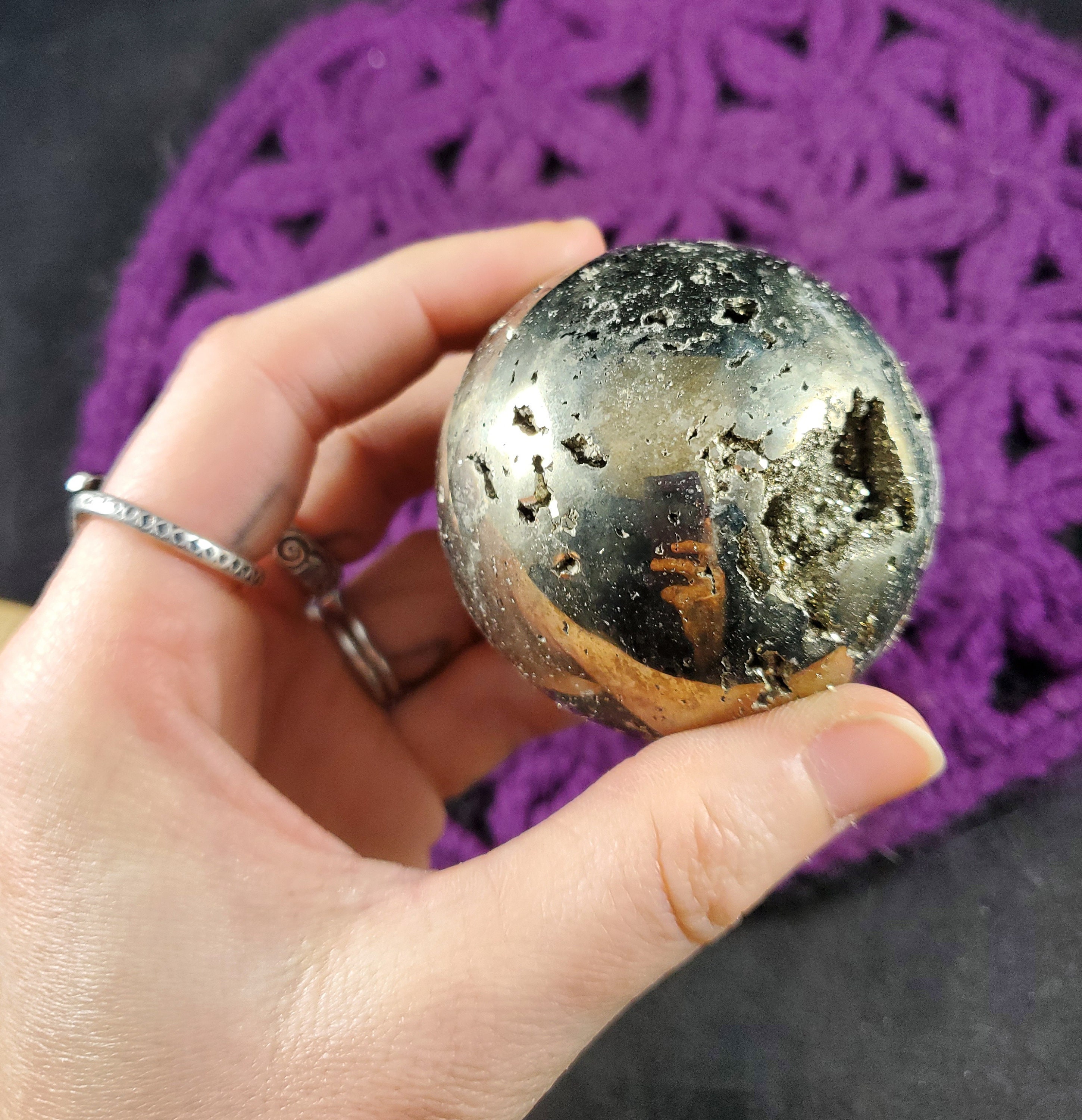 Large Pyrite Sphere 55mm Crystal Ball Stone Polished Unique Natural High Quality Peru Shiny Fools Gold Choose Your Stand