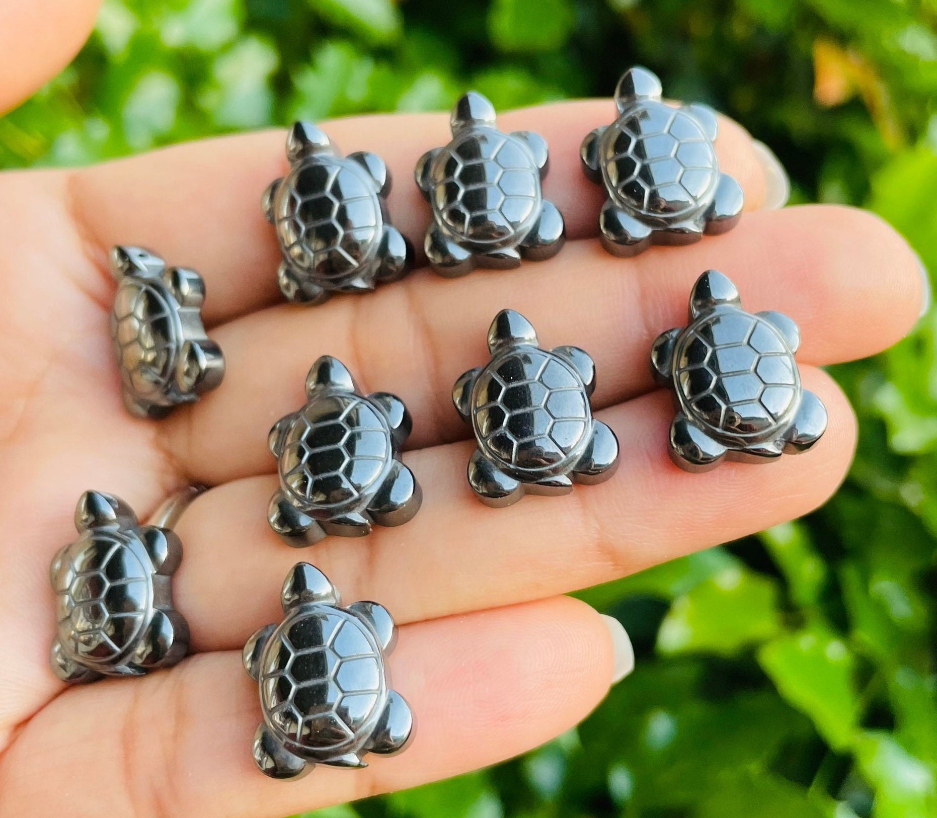 Mini Silver Pyrite Turtle: Hand Carved Crystal Animal Gemstone (13x17mm) Mini Silver Pyrite Turtle: Hand Carved Crystal Animal Gemstone (13x17mm)