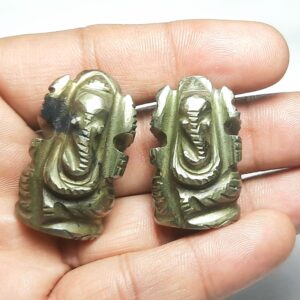 Natural Pyrite Ganesha Statue: Hand Carved Lord Ganesh, Healing Crystals Ganpati Puja,prosperity Wealth