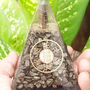 Pyrite Orgone Pyramid With Money Zibu Symbol,pyrite Pencil Or Chips Pyramid,vastu,money,health,wealth,healing,diwali Gift,success,prosperity