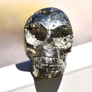 Peruvian Pyrite Carved Skull