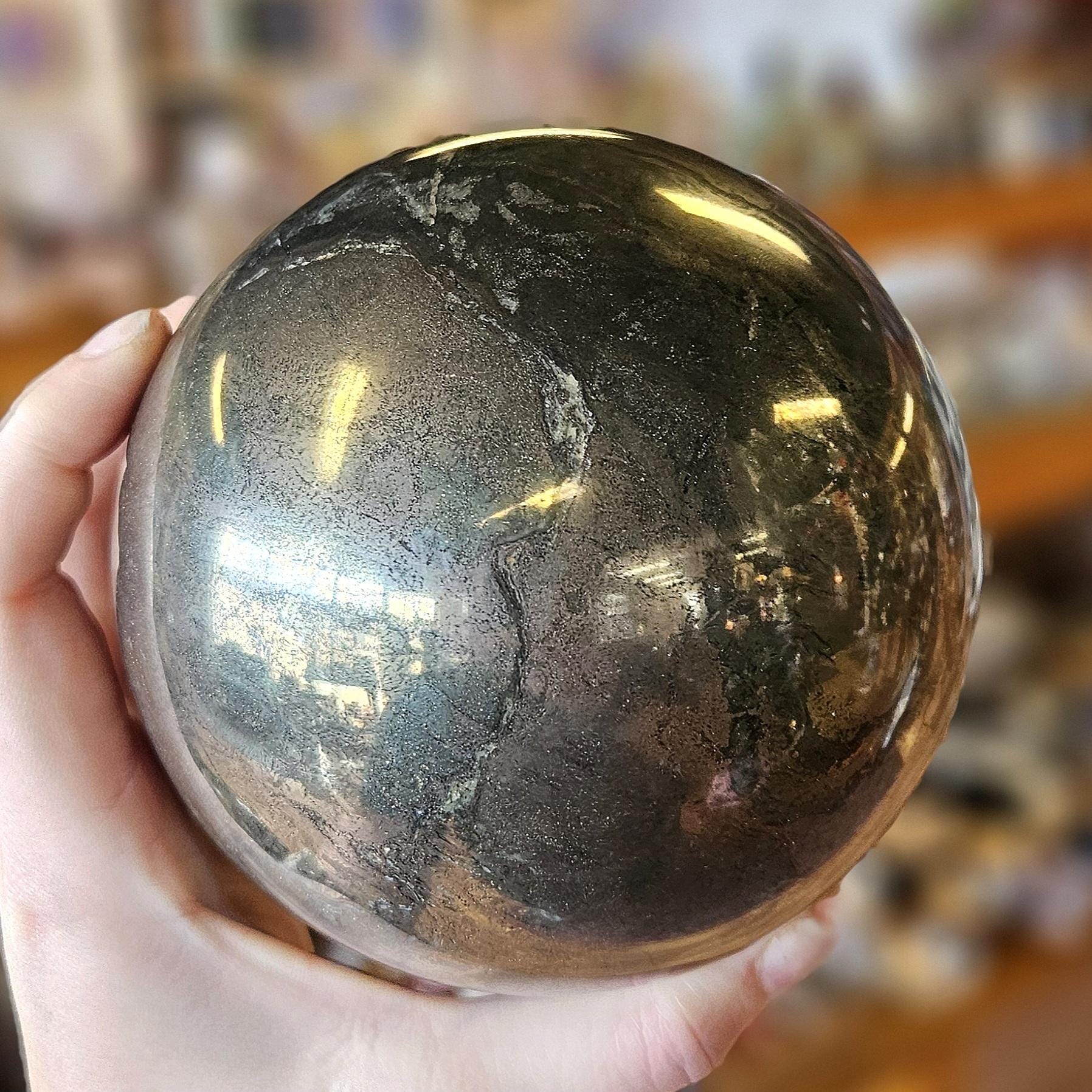 Pyrite Sphere, X-large, 8lb 8oz, Gemstone Decor