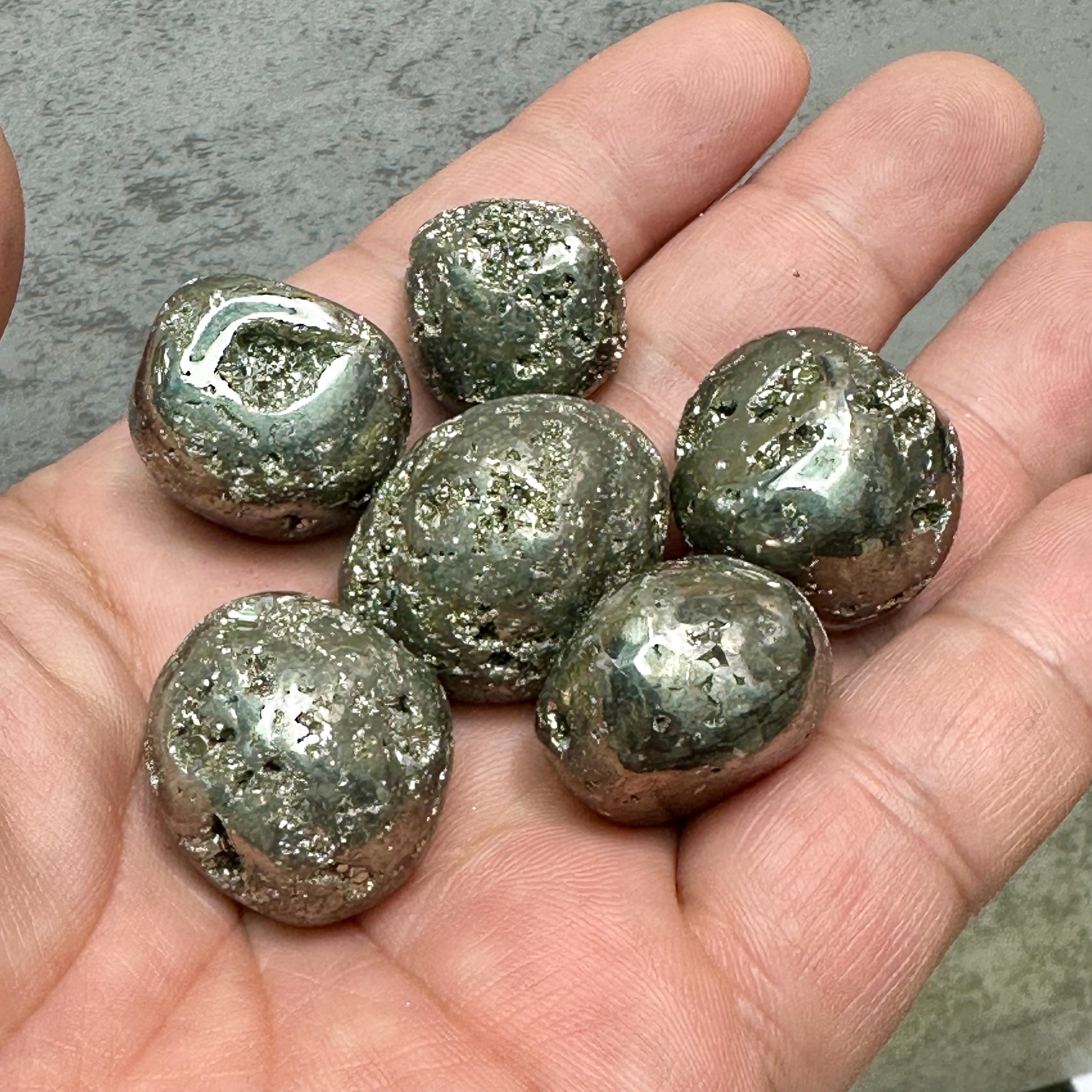 Pyrite 3/4" Tumbled Stone // Prosperity Spark