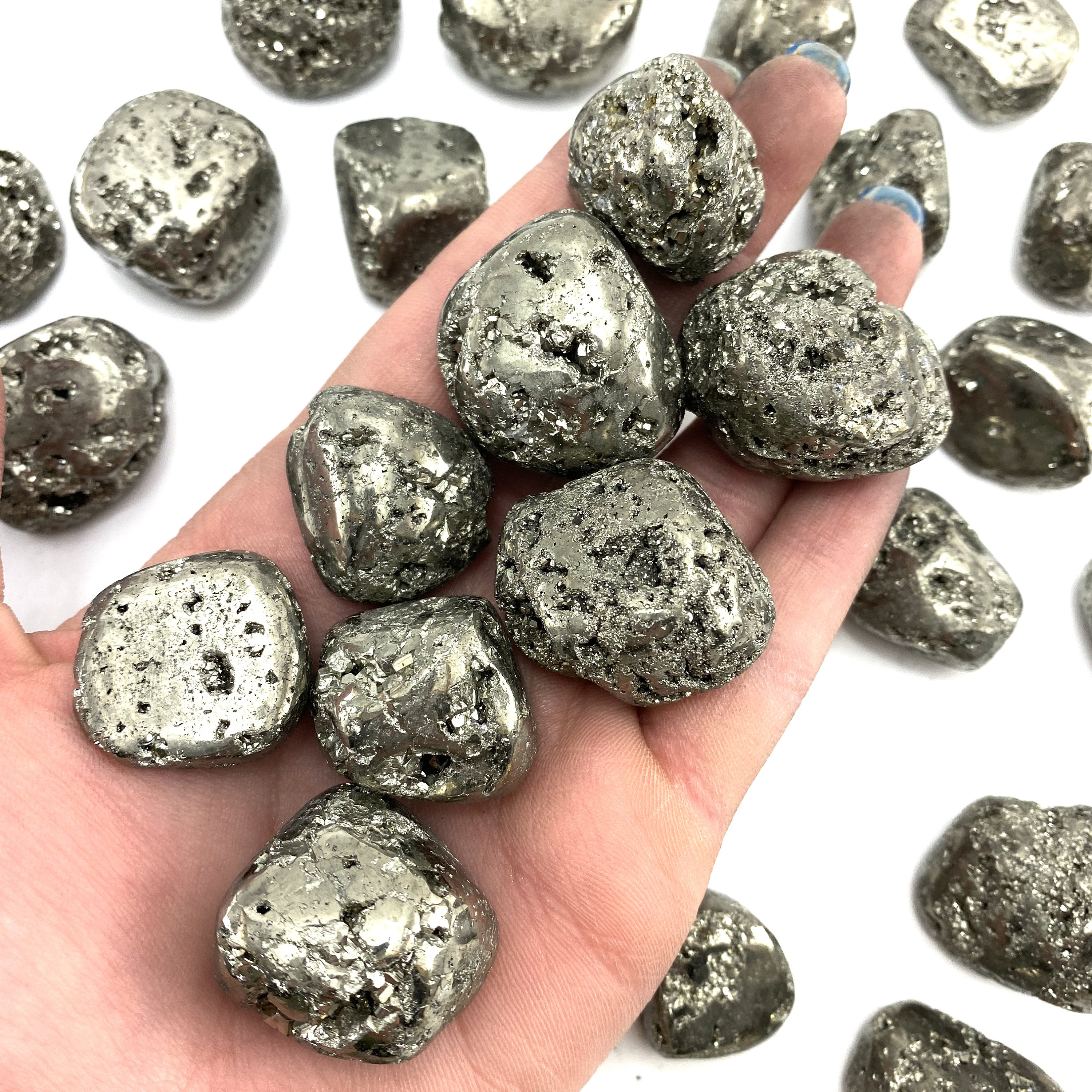 Tumbled Pyrite, Polished Pyrite, Natural Pyrite Stone, T-44 Tumbled Pyrite, Polished Pyrite, Natural Pyrite Stone, T-44