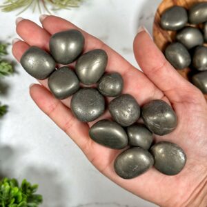 Pyrite Tumble | S, M, L | - No. 314 (polished Crystal Pocket Stone, Solar Plexus Chakra, Fool's Gold)
