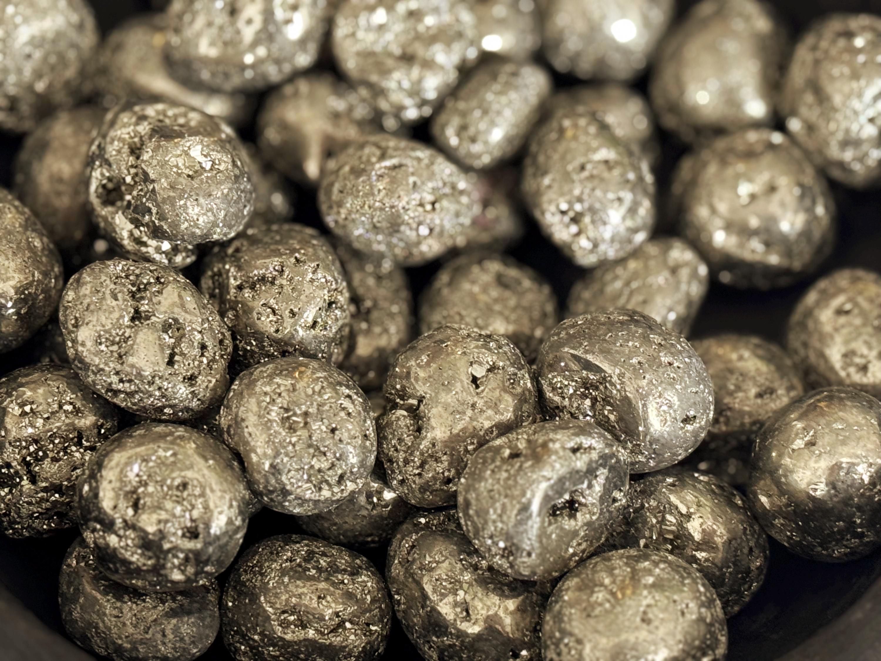 Pyrite Tumbled Stone – Natural Fools Gold For Protection, Abundance & Manifestation