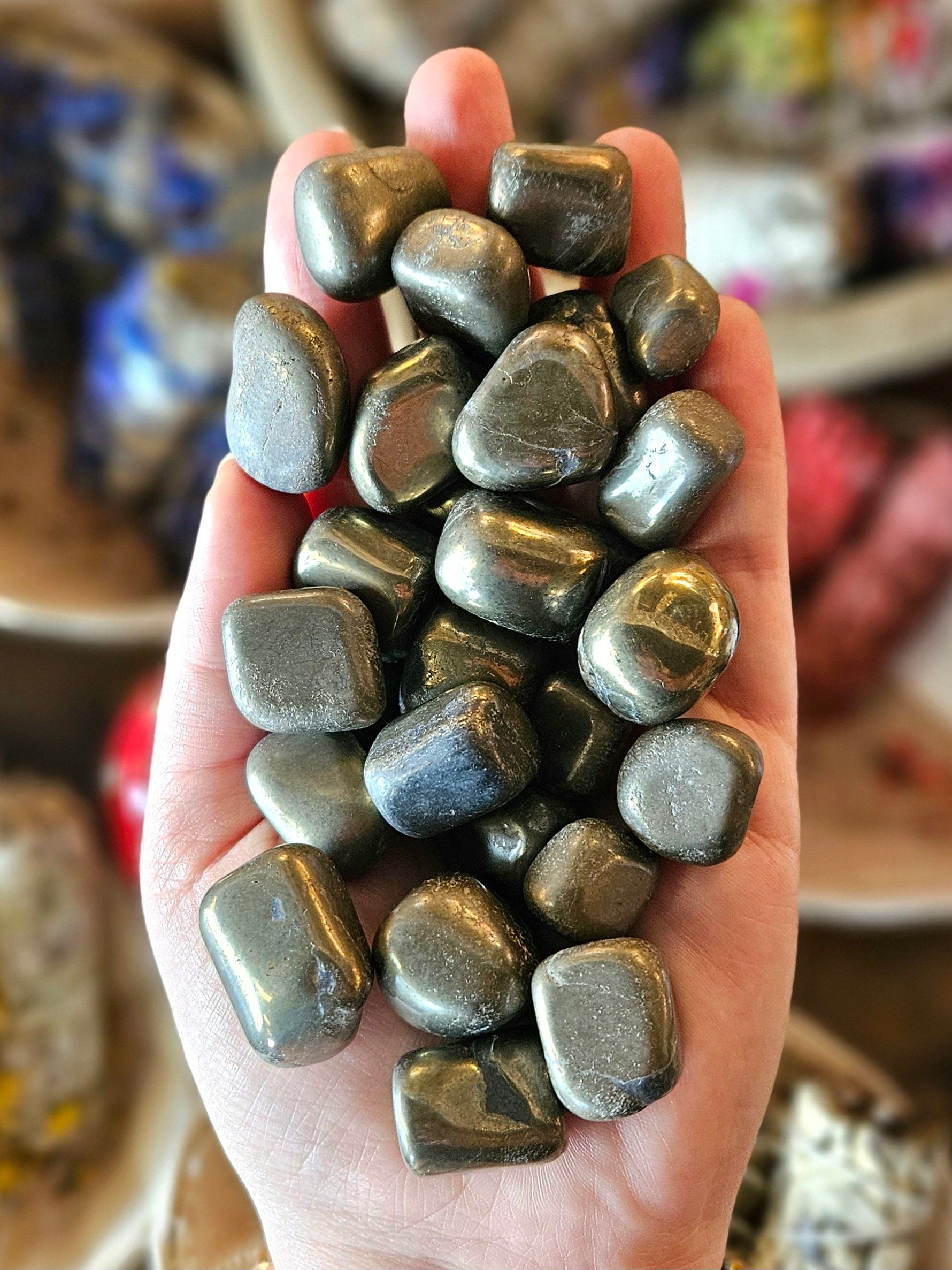 Pyrite Tumbled Stone, One, Fools Gold, Crystal Healing,