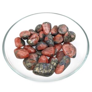 Triplite Wagnerite In Pyrite "aa" Tumbled (19g) #sk6322