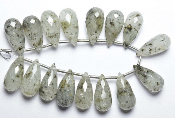 6 Pcs - Beautiful Natural Faceted Beer Quartz Side Drilled Tear Drops Briolettes - High Quality - Size Is  7x15 Mm #1872