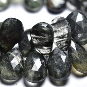Big Moss Quartz Pear Beads - 5 Pcs - Big Natural Faceted Moss Quartz Pear Briolette - Size is 12x17-12x20 mm #1289 Big Moss Quartz Pear Beads - 5 Pcs - Big Natural Faceted Moss Quartz Pear Briolette - Size is 12x17-12x20 mm #1289