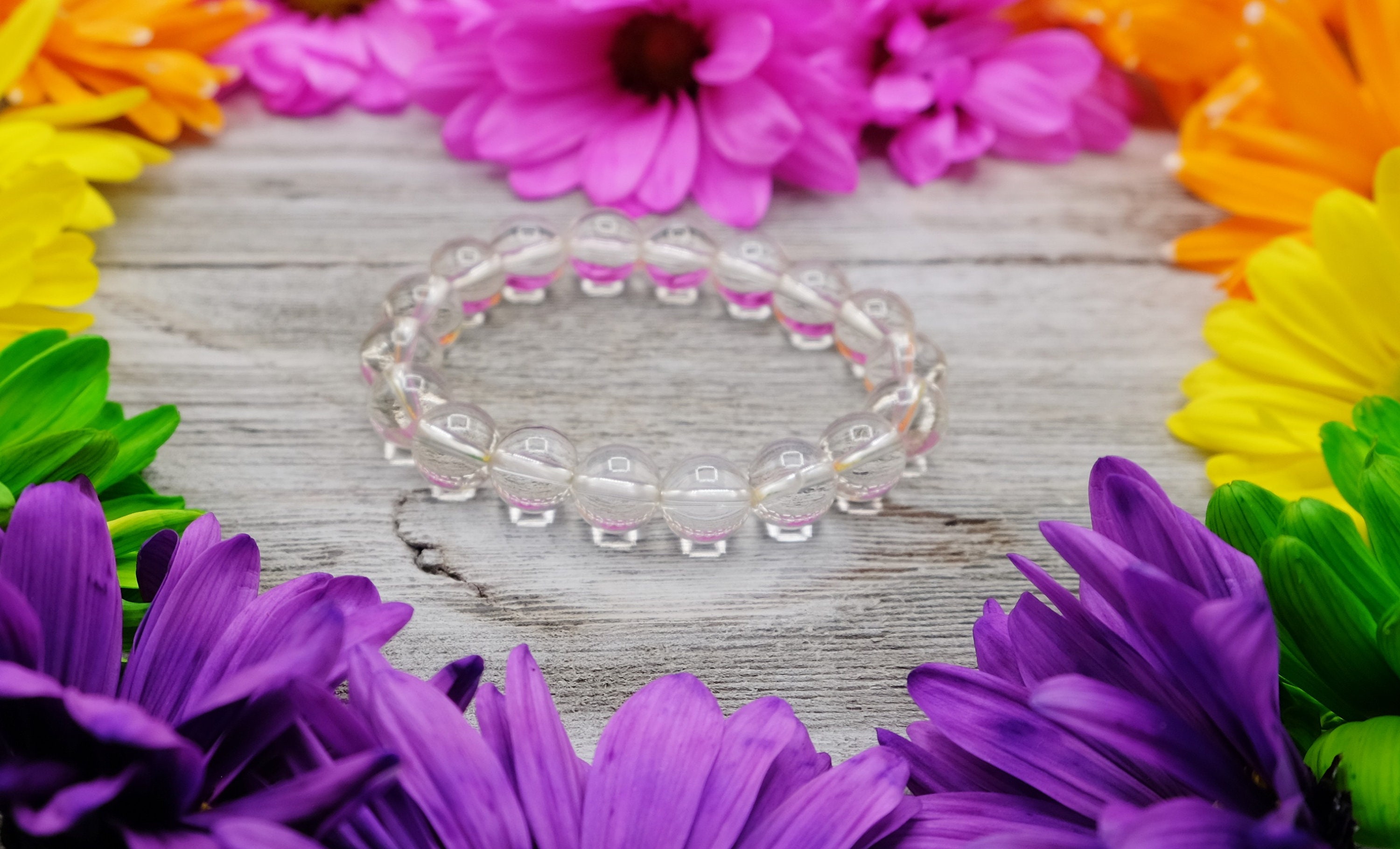 10.5mm Clear Quartz Bracelet