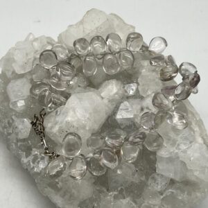Quartz (12MM) Pear Beaded Bracelet-7-9" Quartz (12MM) Pear Beaded Bracelet-7-9"