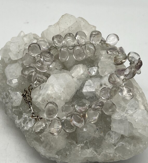 Quartz (12mm) Pear Beaded Bracelet-7-9"