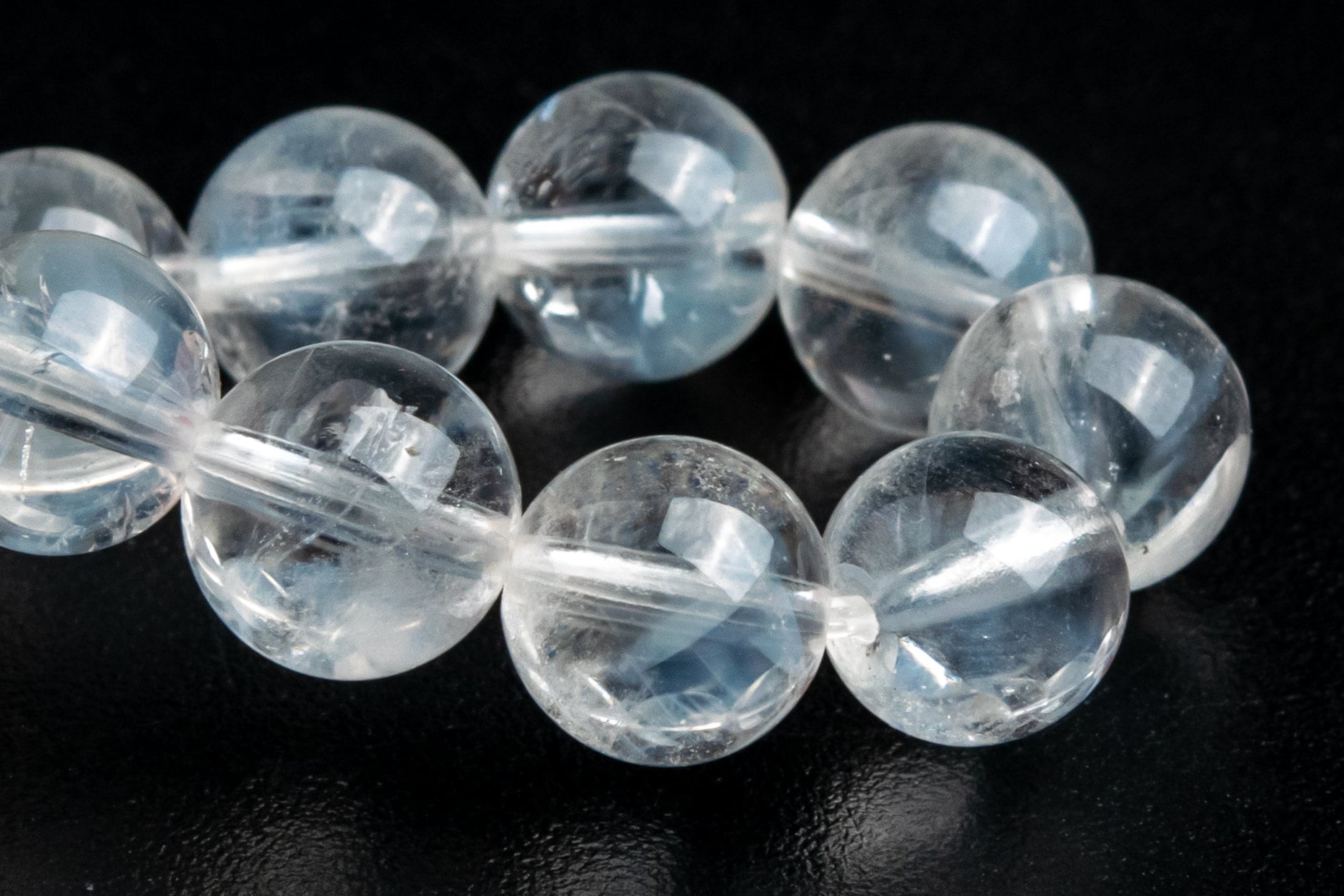 7mm Blue Needle Clear Crystal Quartz Beads Bracelet Grade Aa Genuine Natural Round Gemstone 7" (122832h-1317)