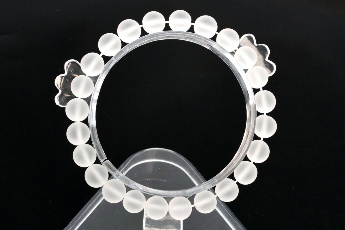 8mm Matte Crystal Clear Quartz Beads Bracelet Grade Aaa Genuine Natural Round Gemstone 7" Bulk Lot 1,3,5,10 And 50 (106734h-071)