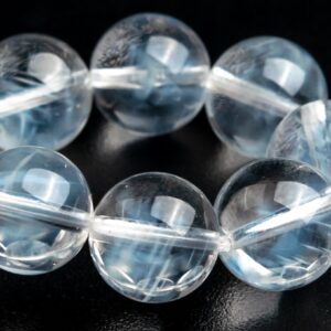 9MM Blue Needle Clear Crystal Quartz Beads Bracelet Grade AAA Genuine Natural Round Gemstone 7" (122840h-1347) 9MM Blue Needle Clear Crystal Quartz Beads Bracelet Grade AAA Genuine Natural Round Gemstone 7" (122840h-1347)