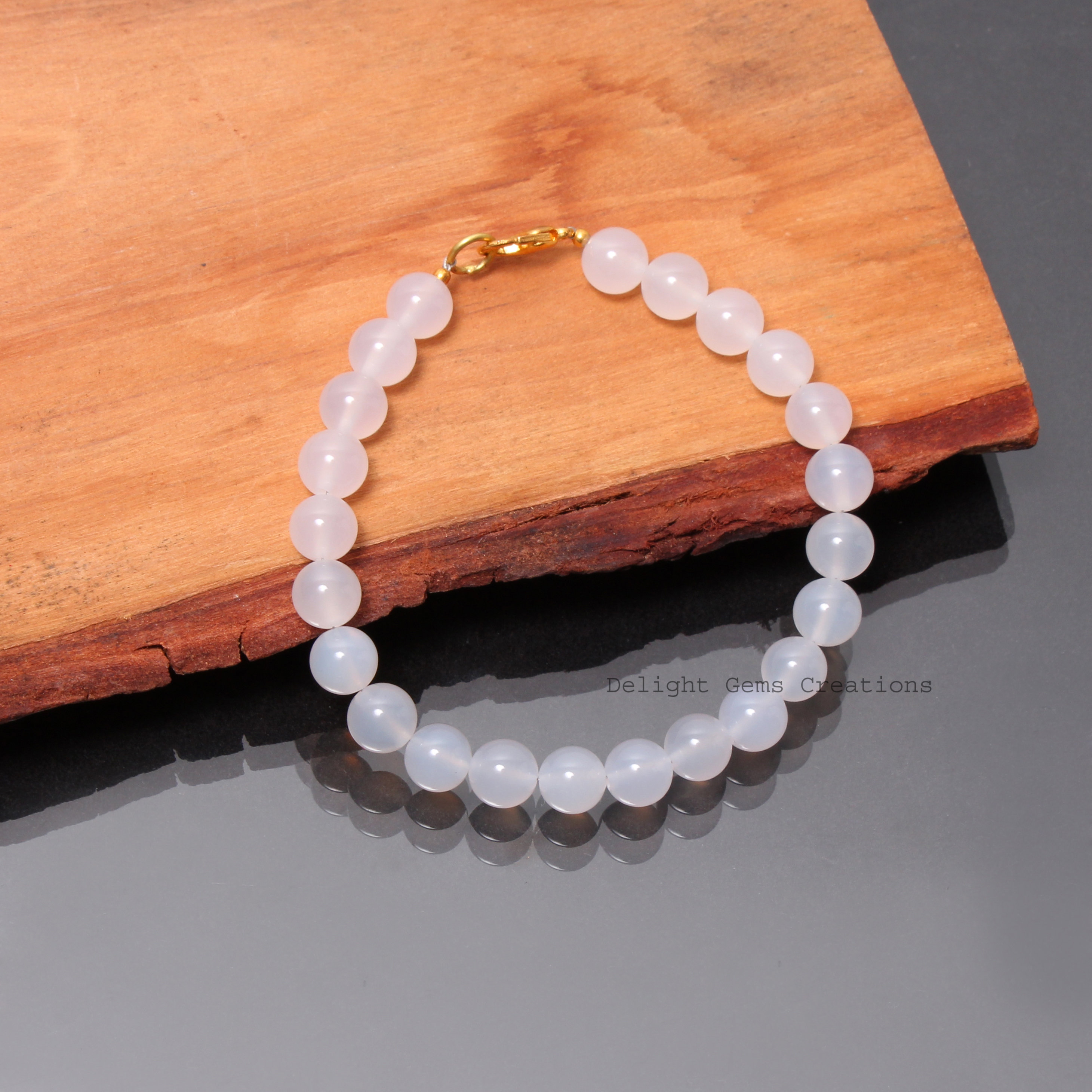 Aaa White Quartz Beaded Bracelet-beaded Bracelet-quartz Bracelet-white Gemstone Bracelet-handmade Bracelet-8mm Smooth Round Unisex Bracelet