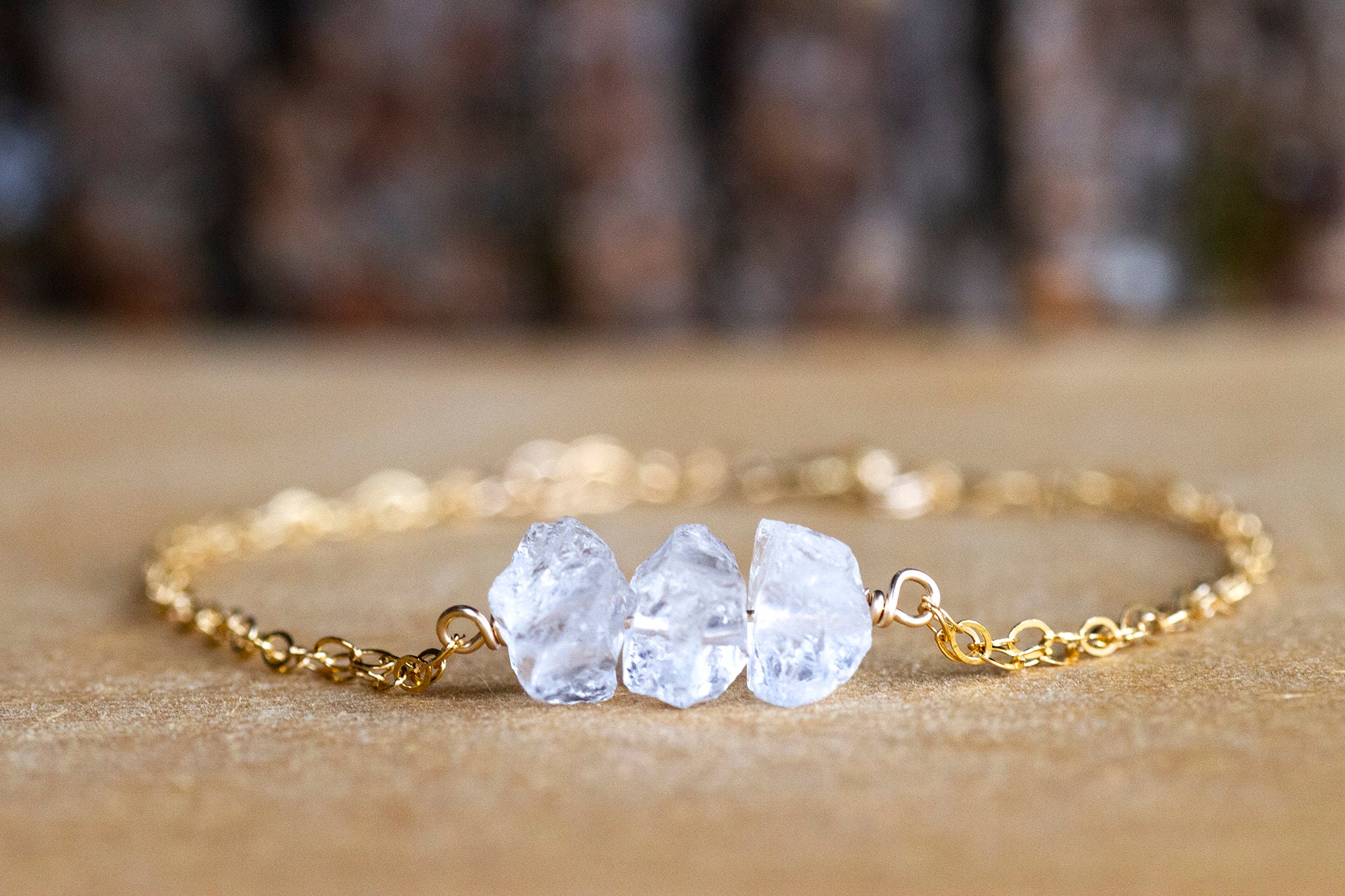 April Birthstone Bracelet - Raw Crystal Quartz Bracelet - Raw Crystal Bracelet - Healing Crystal Bracelet - Gift For Her April Birthstone Bracelet - Raw Crystal Quartz Bracelet - Raw Crystal Bracelet - Healing Crystal Bracelet - Gift For Her
