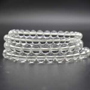 Clear Quartz Gemstone Round Beads Bracelet Sample Strand - 6mm, 8mm Or 10mm Sizes - 7.5" Long Clear Quartz Gemstone Round Beads Bracelet Sample Strand - 6mm, 8mm Or 10mm Sizes - 7.5" Long