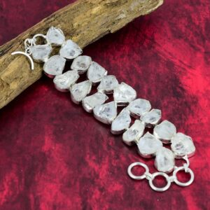 Crystal Quartz Rough Bracelet, 925 Sterling Silver Bracelet, Adjustable Chain Bracelet, Gemstone Bracelet, Handmade Jewelry, Wadding Gifts. Crystal Quartz Rough Bracelet, 925 Sterling Silver Bracelet, Adjustable Chain Bracelet, Gemstone Bracelet, Handmade Jewelry, Wadding Gifts.