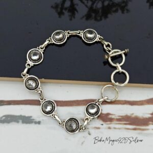 Handmade Crystal Quartz Sterling Silver Bracelet: Boho Jewelry Handmade Crystal Quartz Sterling Silver Bracelet: Boho Jewelry