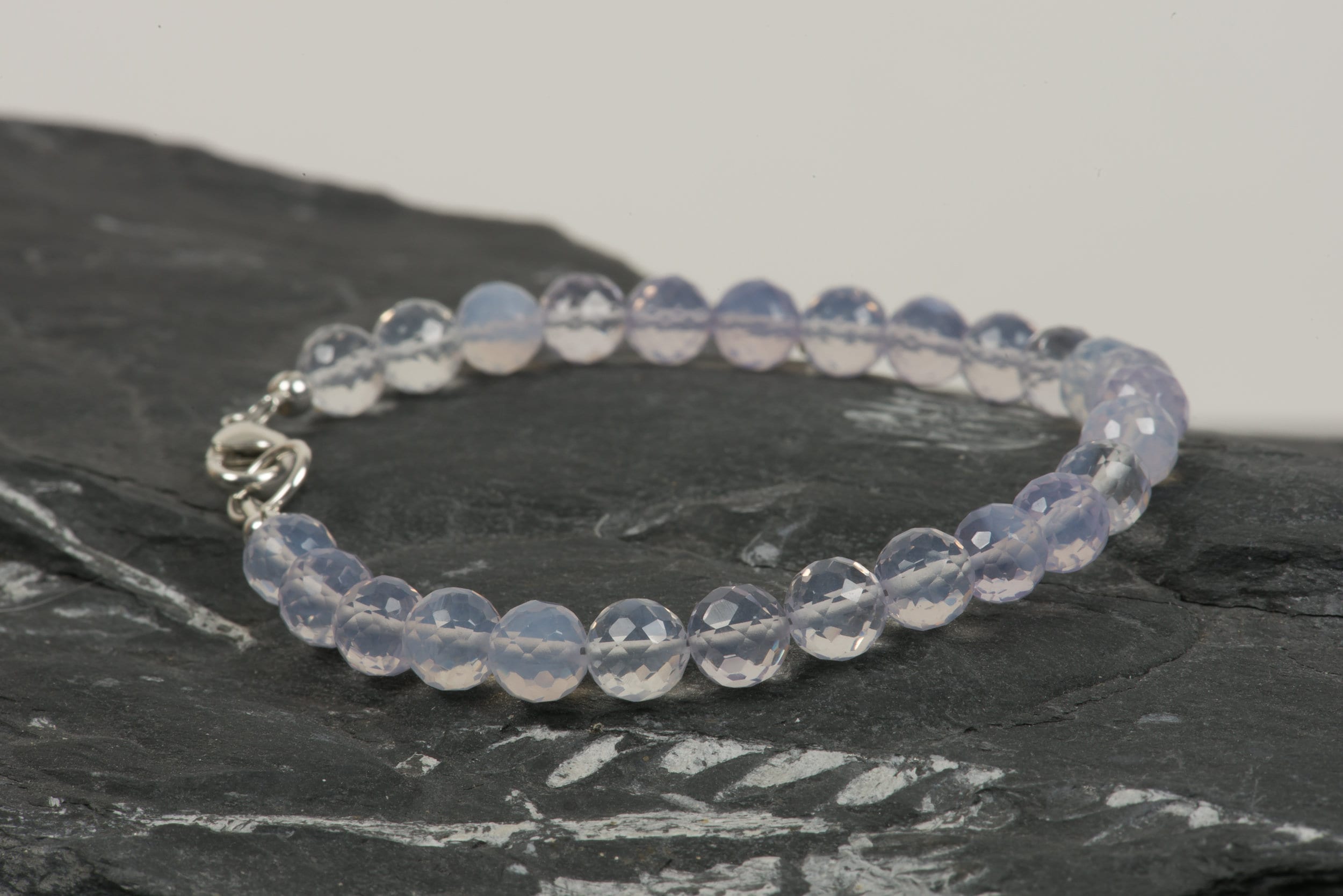 Lavender Quartz Bracelet, Natural Scorolite Bracelet, Lavender Moon Quartz