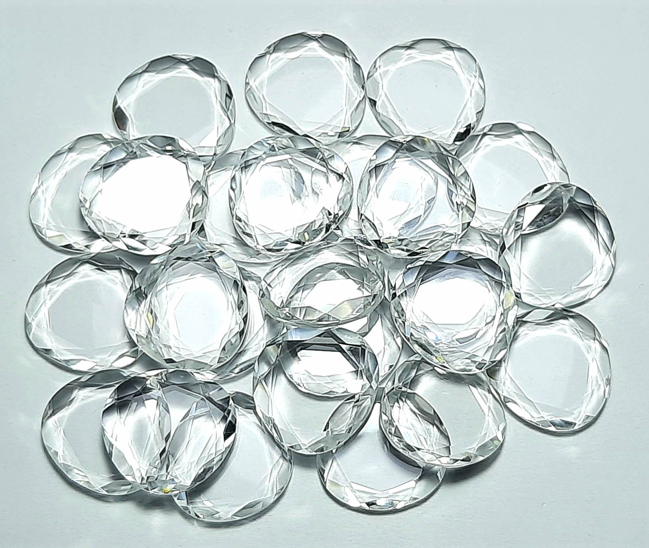 Natural Crystal Quartz Faceted 18x19 Mm Fancy Shape Gemstone:crystal Both Side Flat Fancy For Pendent,earing,bracelets,jewelry,healing,reiki