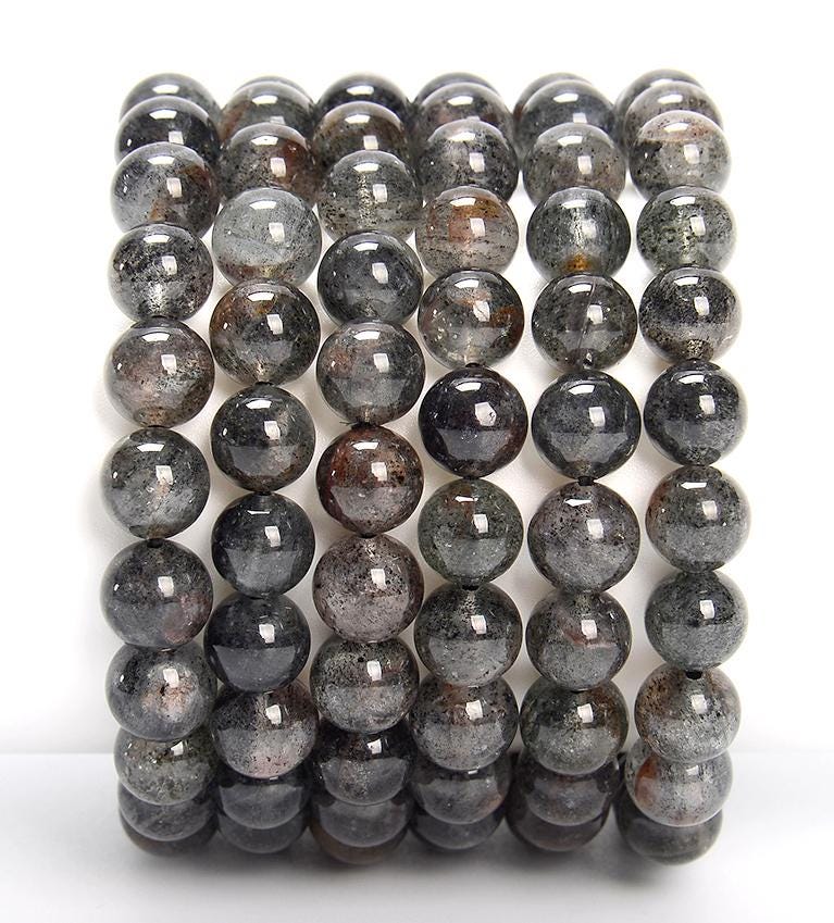 Natural Rare Black Phantom Mica Quartz Gemstone Grade Aaa Round Bracelet 8mm 10mm 7.5 Inch Strand (s36) Natural Rare Black Phantom Mica Quartz Gemstone Grade Aaa Round Bracelet 8mm 10mm 7.5 Inch Strand (s36)