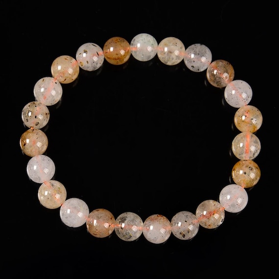 Natural Rare Quartz With Muscovite Biotite Mica Inclusions Gemstone Round Bracelet 8mm 12mm 7.5 Inch Strand Bulk Lot 1,2,6,12 And 50 (s44)