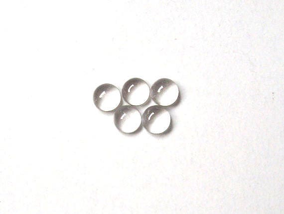 10 Aaa Clear Quartz Cabochons: Round Crystal Gemstone (2.5mm/3mm/4mm)