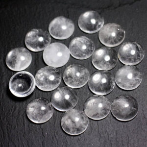 1pc - Cabochon Pierre - Cristal de Roche Quartz Rond 20mm blanc transparent - 7427039735414