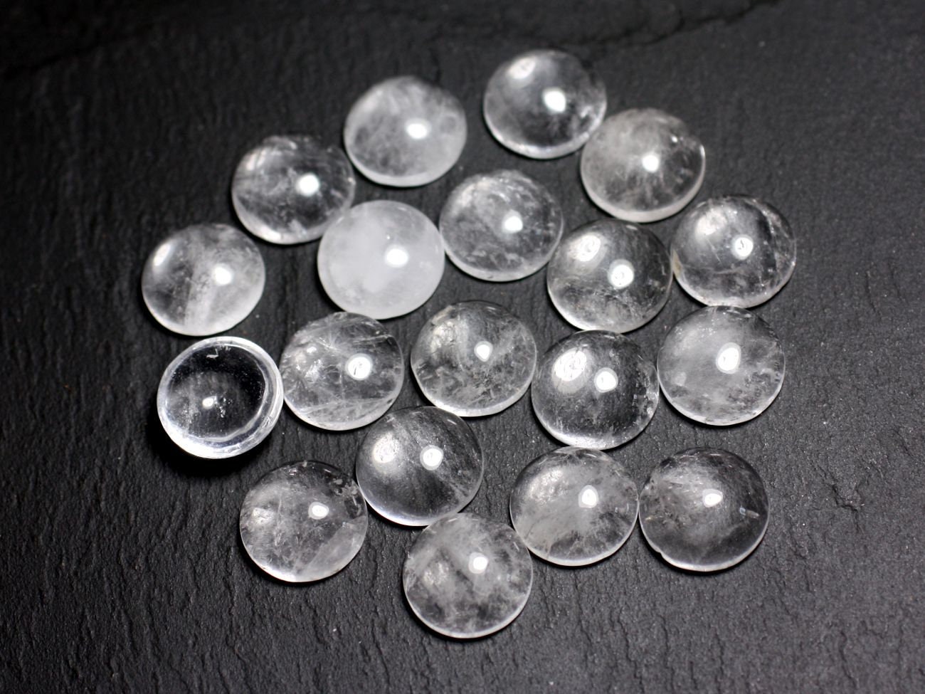 1pc - Cabochon Pierre - Cristal De Roche Quartz Rond 40mm Blanc Transparent - 7427039735445 1pc - Cabochon Pierre - Cristal De Roche Quartz Rond 40mm Blanc Transparent - 7427039735445