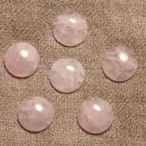 1pc - Cabochon Pierre Quartz Rose Rond 16mm rose clair transparent - 4558550027924