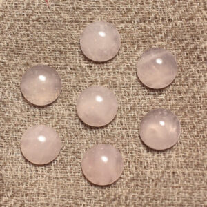 2pc - Cabochon Pierre Quartz Rose Rond 8mm rose clair transparent - 4558550032034