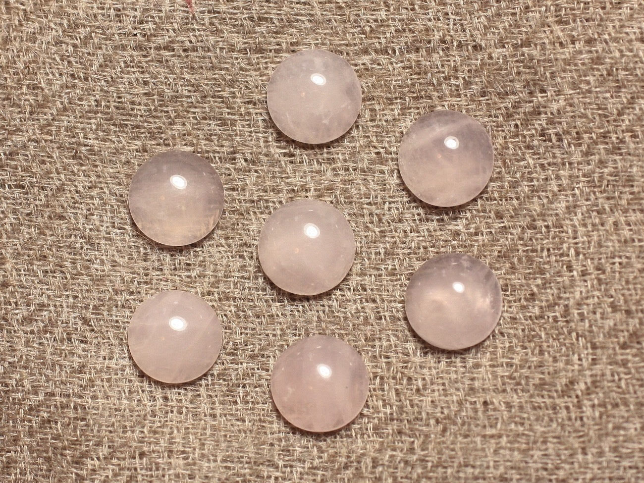 2pc - Cabochon Pierre Quartz Rose Rond 8mm Rose Clair Transparent - 4558550032034