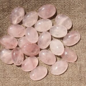 2pc - Cabochon Pierre Quartz Rose Ovale 10x8mm rose clair transparent - 7427039743167