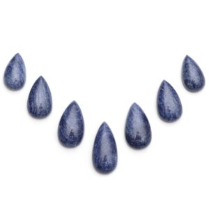 AAA Quality Natural Denim Quartz Smooth Pear Cabochon Gemstone | 15x25 mm to 17x35 mm | Gemstone Cabochon | Set of 7 Pieces