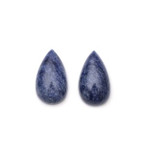 AAA Quality Natural Denim Quartz Smooth Pear Cabochon Gemstone | 15x26 mm | Gemstone Cabochon | Pair ( 2 Pieces )