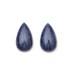 AAA Quality Natural Denim Quartz Smooth Pear Cabochon Gemstone | 16x28 mm | Gemstone Cabochon | Pair ( 2 Pieces )