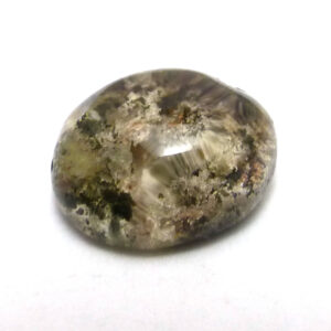 Quartz Chlorite Cabochon Oval domed Lodolite Inclusions Rutilated Natural Clear Ring Jewelry One of a Kind Handmade Unique Transparent