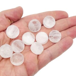 Clear Quartz Gemstone Flat Disk - Crystal Round Coin - Loose Gemstone - Cabochon Gemstone - Handmade Gemstone Round - FL1072