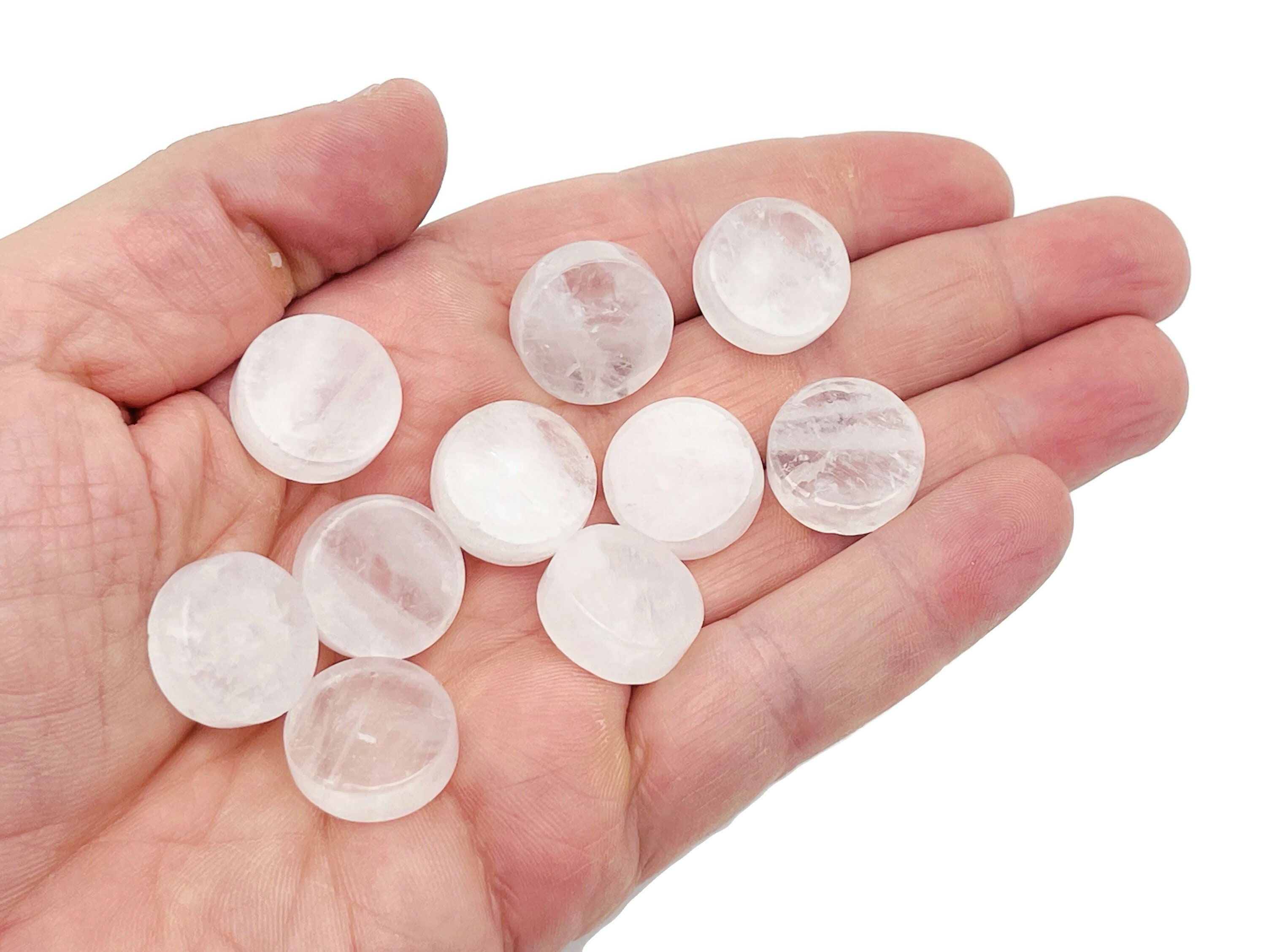 Clear Quartz Gemstone Flat Disk - Crystal Round Coin - Loose Gemstone - Cabochon Gemstone - Handmade Gemstone Round - Fl1072 Clear Quartz Gemstone Flat Disk - Crystal Round Coin - Loose Gemstone - Cabochon Gemstone - Handmade Gemstone Round - Fl1072