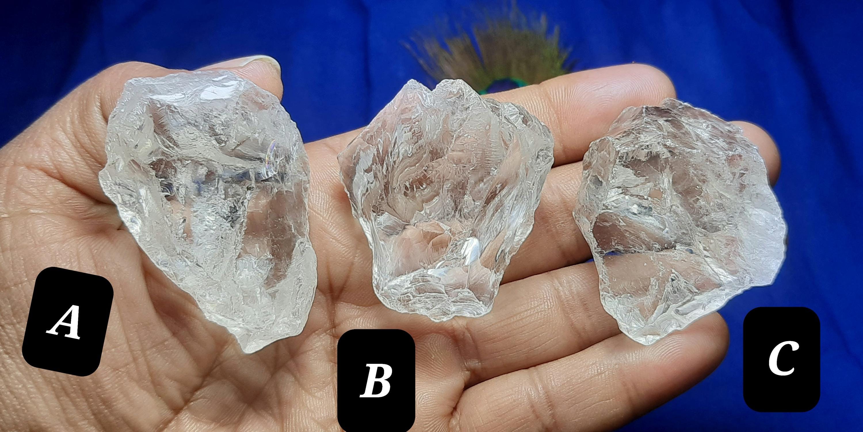 Crystal Quartz Rough Gemstone:crystal Slice,slab,raw For Jewelry,chakra Balancing,healing,cabochon,faceted,art,bead,carving,reiki,birthstone