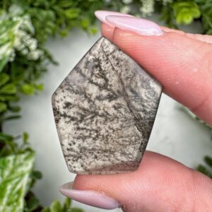 Dendritic Quartz Cabochon | 7g | - #1 (polished Clear Crystal Jewelry, Root Chakra, Grounding) Dendritic Quartz Cabochon | 7g | - #1 (polished Clear Crystal Jewelry, Root Chakra, Grounding)