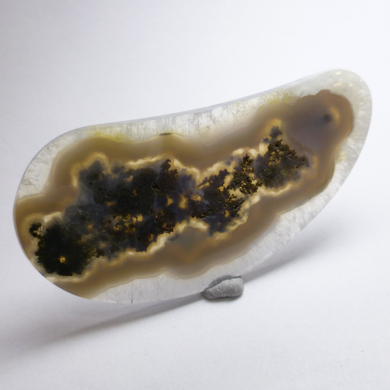 Quartz In Chalcedony Cabochon Large Free Form Lapidary Handmade Hand Cut Beautiful Statement Designer Jewelry Pendant Necklace Unique Style