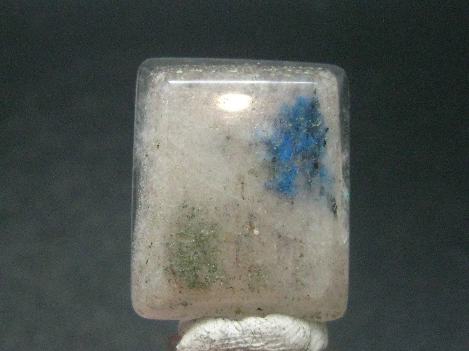 Papagoite & Ajoite In Quartz Cabochon From Messina S. Africa - 39.50 Carats - 25x21mm